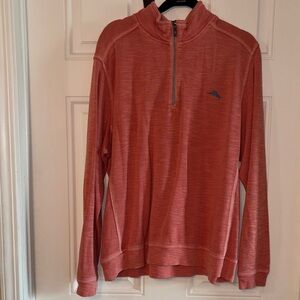 Quarter-Zip Pullover in Coral Rust